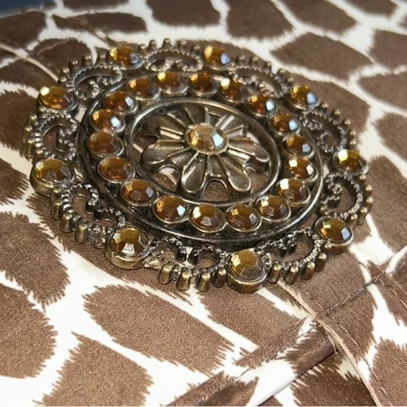 Giraffe Print Bejeweled 2 Piece Jewelry or Makeup Travel Case
